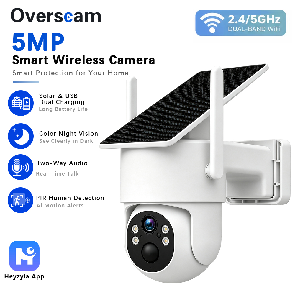 Home Security Product - 5MP 태양광 PTZ 카메라, 실외 무선