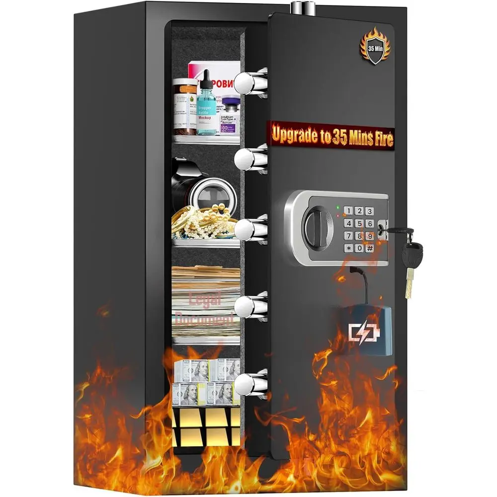 Home Security Keypad - 향상된 35분 내화성 가정용 금고, 7.5