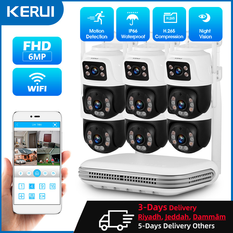 Home Security Video Cameras - KERUI 방수 6MP HD 무선 듀얼