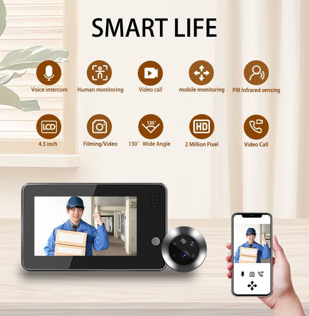 Home Security Video Cameras - 4.3인치 투야 스마트라이프 WiFi 도어벨 비주얼
