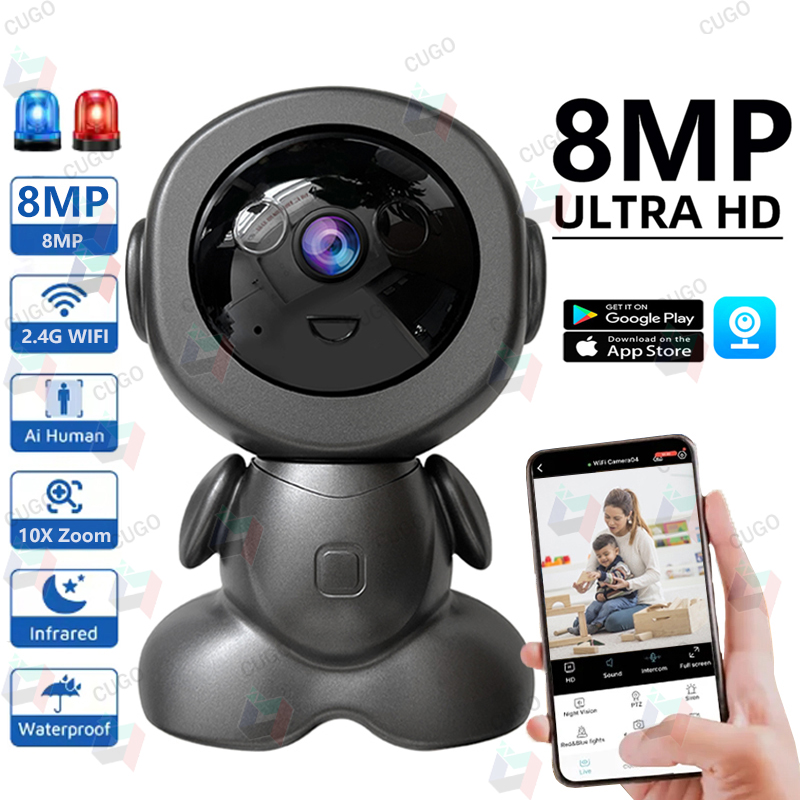 8MP 와이파이 감시 로봇 카메라 PTZ 보안 베이비  - Home Security Images 리뷰 및 가격