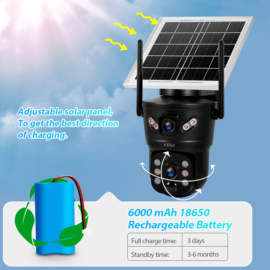 KERUI 6MP 4G SIM WiFi 태양광 카메라  - Home Security Product 리뷰 및 가격