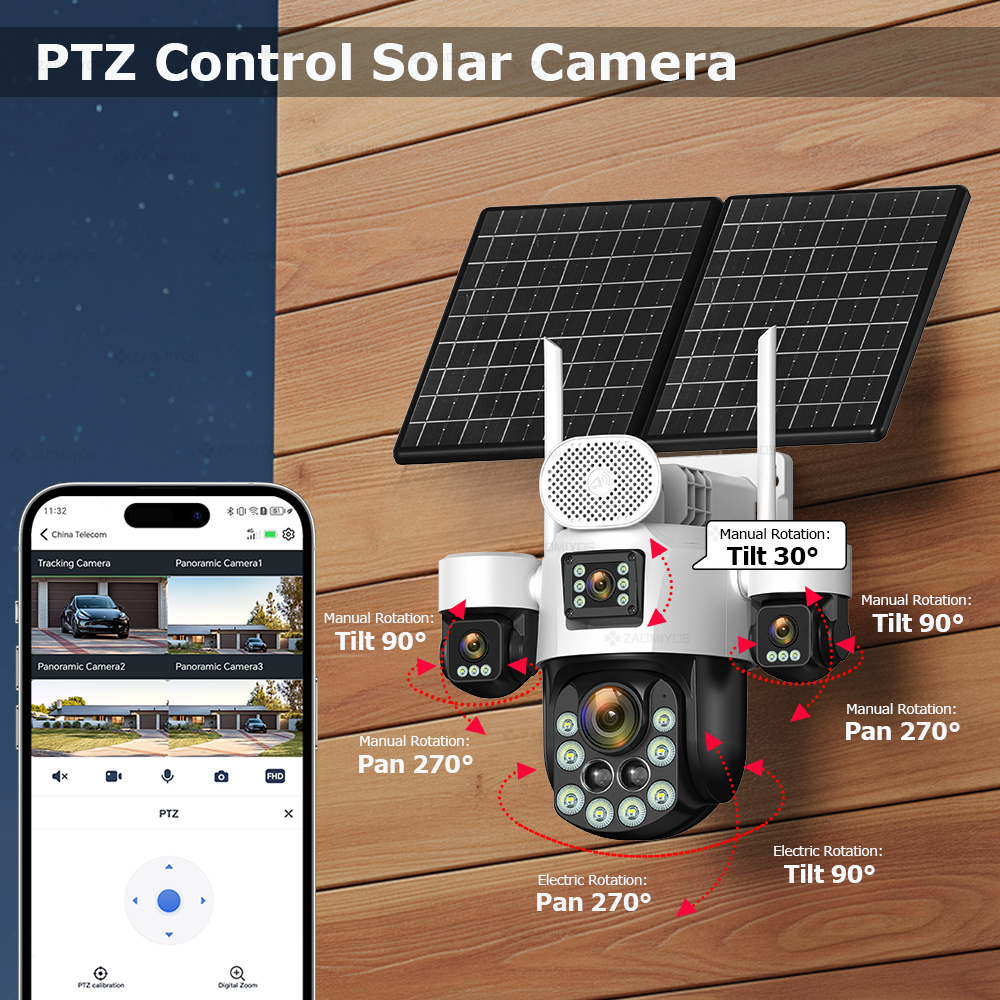 4렌즈 아웃도어 360 °   감시용 태양광 카메라 2 - Home Security Product 리뷰 및 가격