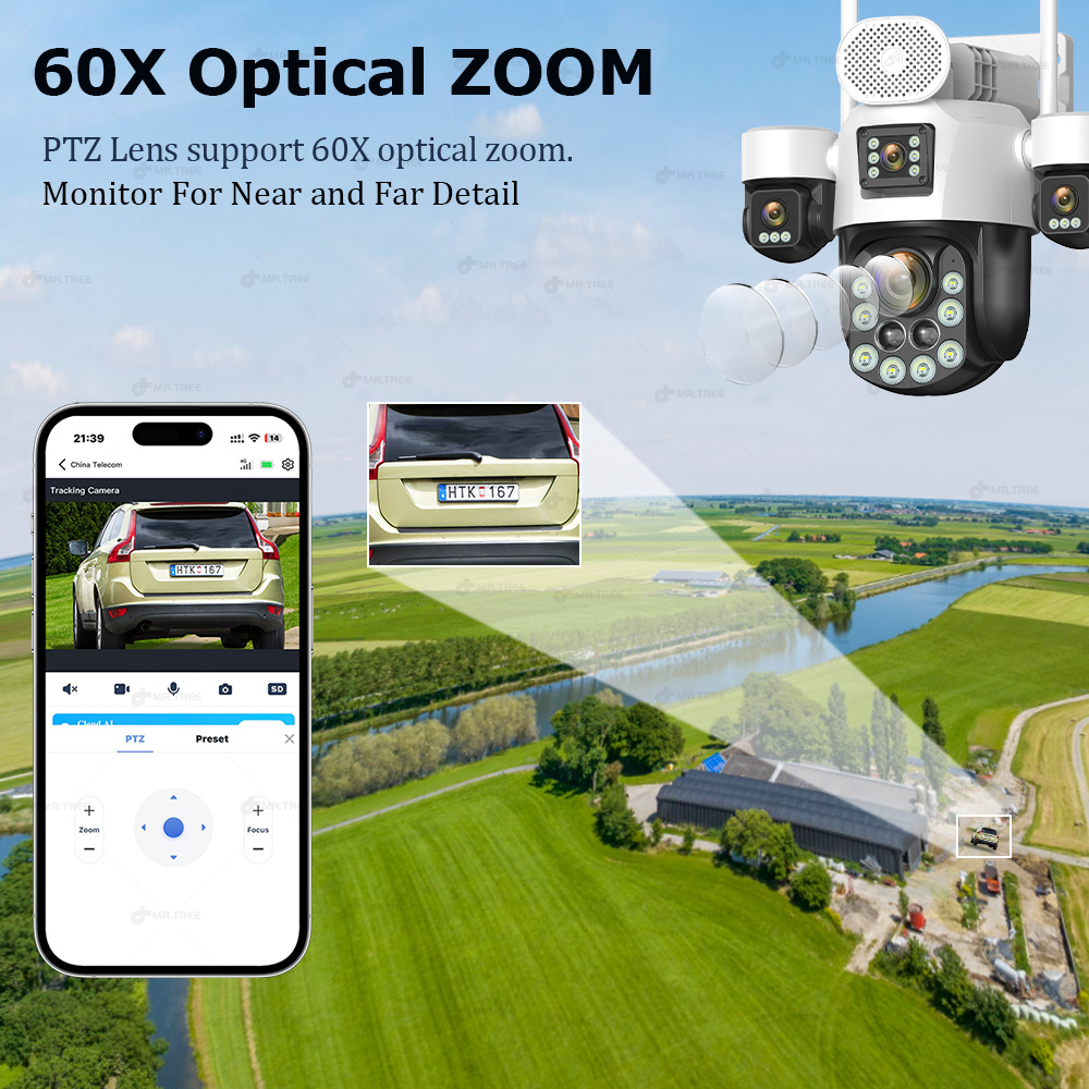 AOV 4렌즈 야외 감시용 태양광 카메라 20MP 4G - Home Security Product 리뷰 및 가격