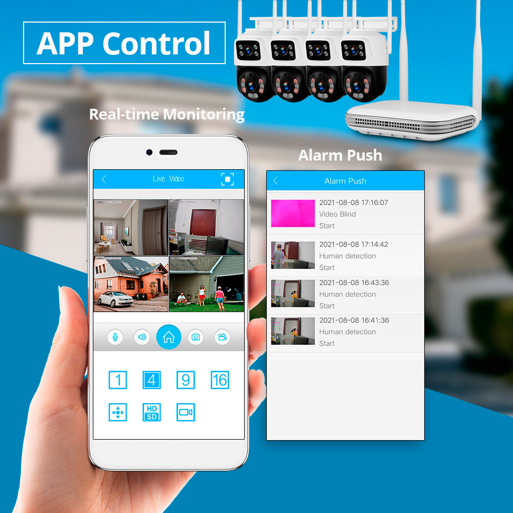 KERUI 방수 6MP HD 무선 듀얼 렌즈 PTZ W - Home Security Video Cameras 리뷰 및 가격