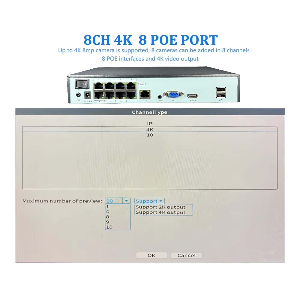4K 10CH NVR 4/8포트 POE 8MP 5MP  - Home Security And Cameras 리뷰 및 가격