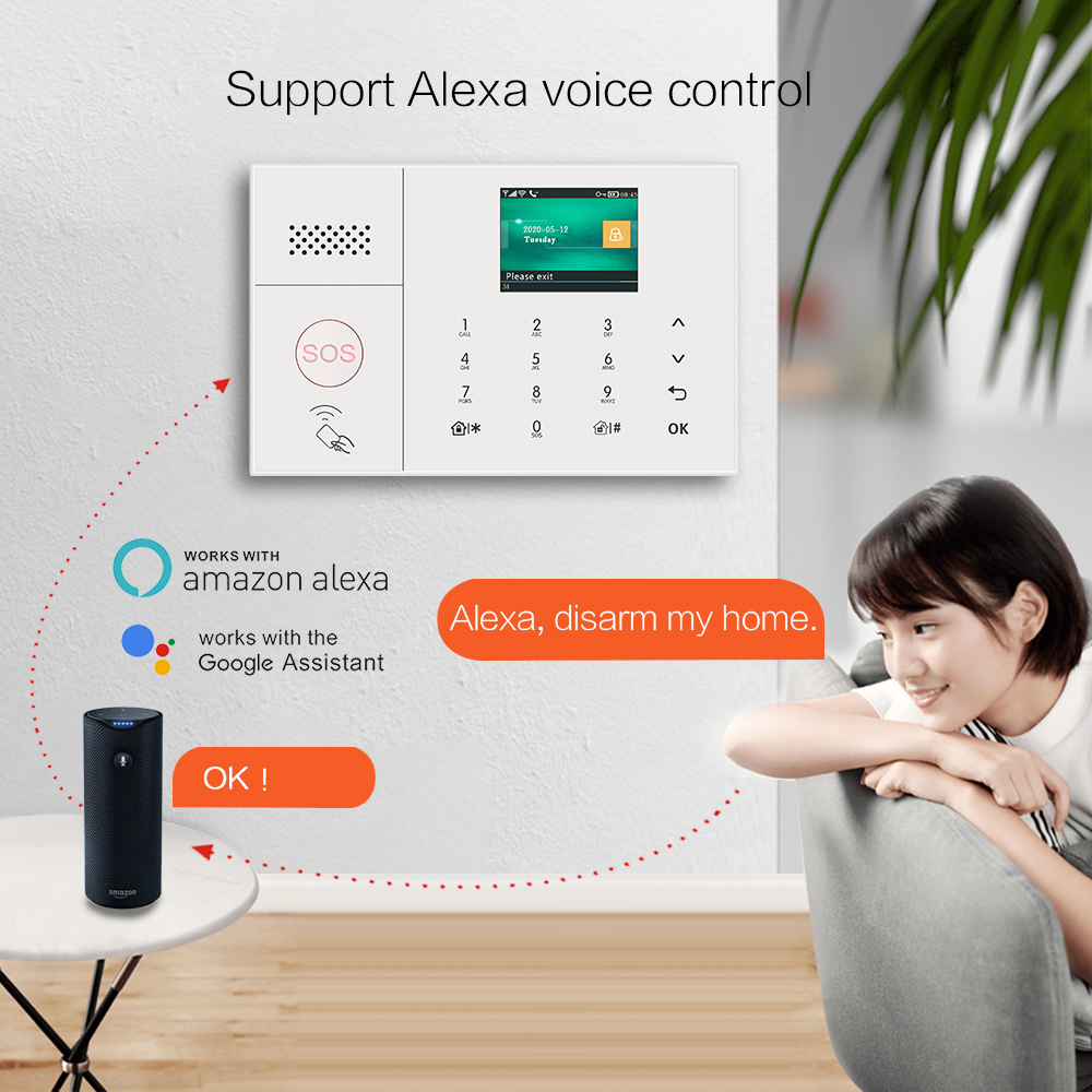 최고의 판매TUYA 무선 경보 보안 시스템 GSM+WI - Home Security Using Gsm 리뷰 및 가격