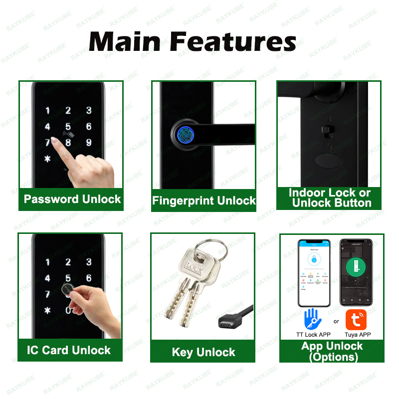 RAYKUBE K8 스마트 도어 잠금 장치 TTlock - Home Security Keypad 리뷰 및 가격